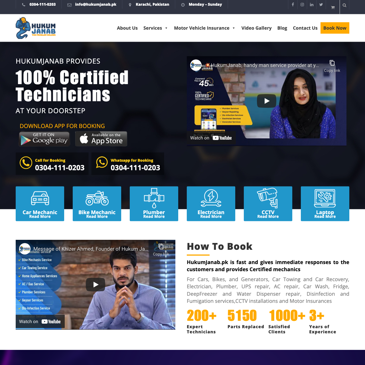 Hukum Janab - Book Mechanic Services Online in Karachi