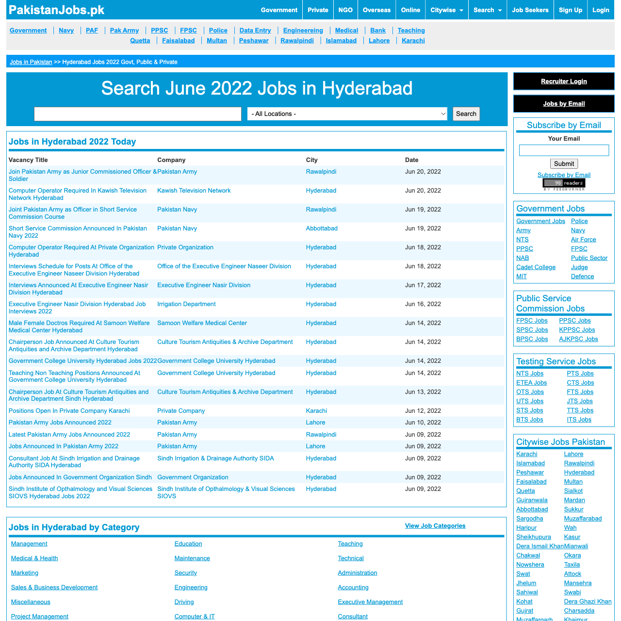 Jobs in Hyderabad