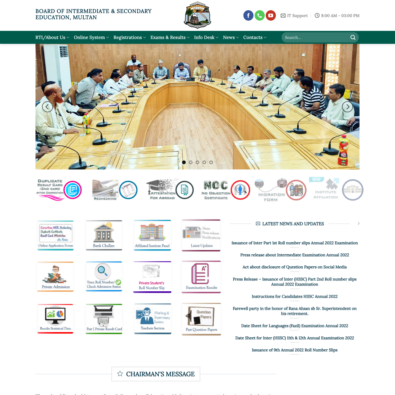 BISE Multan Web Portal - Board of Intermediate & Secondary ...