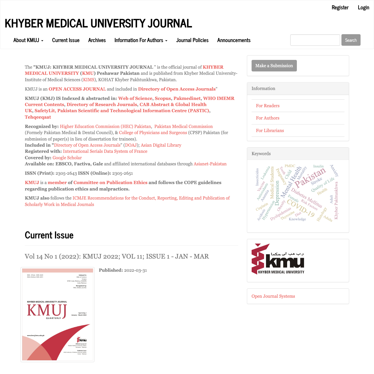 KHYBER MEDICAL UNIVERSITY JOURNAL